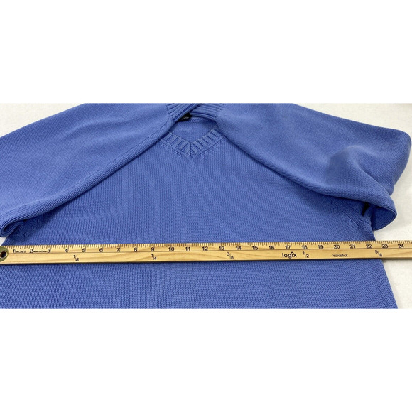 Vintage Lands' End V Neck Sweater Mens Large 42-44 Blue Japan Preppy Classic - Picture 4 of 9